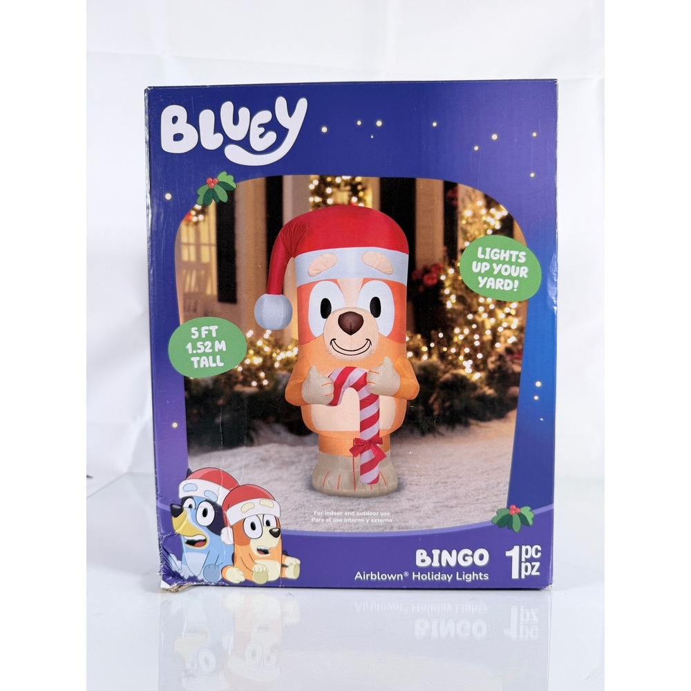 Bluey Bingo Christmas Inflatable 5ft Airblown Holiday Lights Gemmy 882446